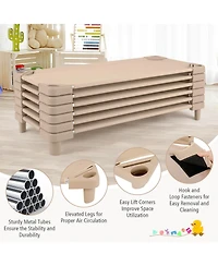 Pack of 6 Kids Stackable Naptime Cot 52" L x 23" W Daycare Rest Mat