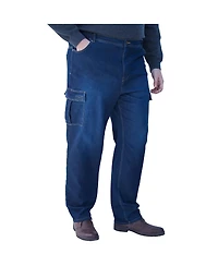 KingSize Big & Tall Relaxed Fit Cargo Denim Look Sweatpants