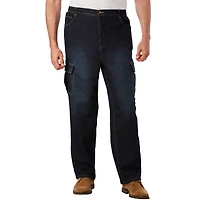 KingSize Big & Tall Relaxed Fit Cargo Denim Look Sweatpants