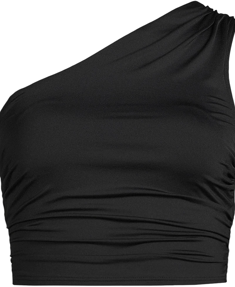 Lands' End Women's Ruched One Shoulder Midkini Top