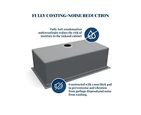 gaomon Kitchen Sink, 33 Inch Brushed Nickel Undermount Kitchen Bar Sink with Single-tier Track, Stainless Steel 16 Guage Single Bowl Kitchen Sinks, Fa