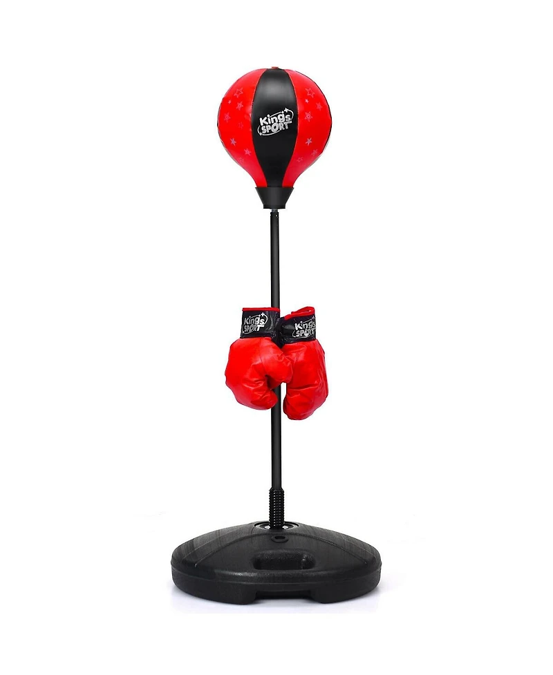 Kids Adjustable Stand Punching Bag Toy Set with Boxing Glove