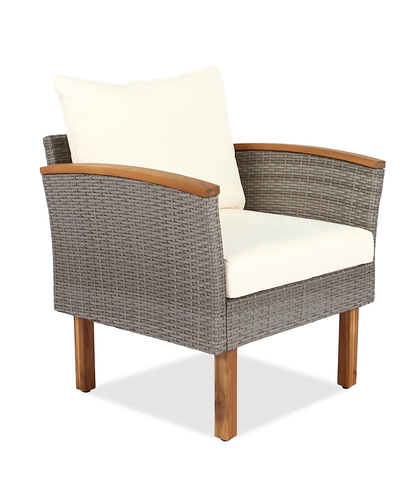Streamdale 9-Piece Patio Furniture Set with Pe Wicker and Acacia Wood
