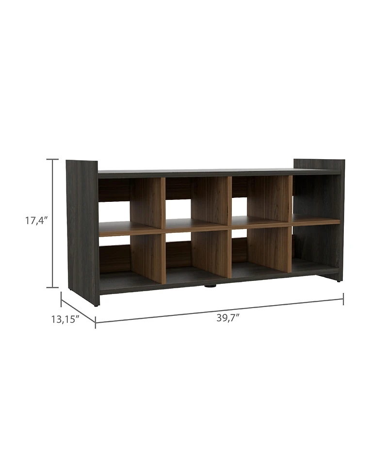 Streamdale Entryway Storage Unit, Eight Shoe Capacity - Espresso Mahogany