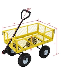Streamdale Steel Garden Cart with Removable Sides, 3 Cu Ft, 550 Lb