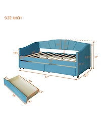 Streamdale Upholstered Daybed Twin With Two Drawers And Wood Slat
