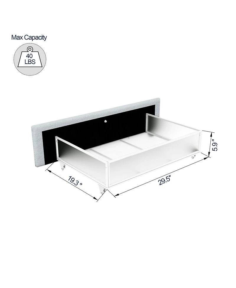 Liv Queen Size Ivory Boucle Upholstered Platform Bed with Patented 4 Drawers Storage, Curved Stitched Tufted Headboard, Wooden Slat Mattress Support,