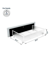 Liv Queen Size Ivory Boucle Upholstered Platform Bed with Patented 4 Drawers Storage, Curved Stitched Tufted Headboard, Wooden Slat Mattress Support,