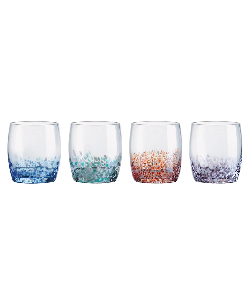 Anton Studio Designs Speckle Double Old Fashioned Tumblers, Set of 4