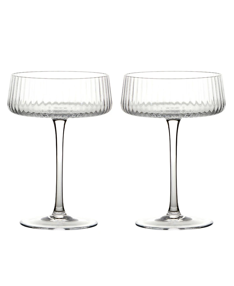 Anton Studio Designs Empire Clear Champagne Coupes, Set of 2