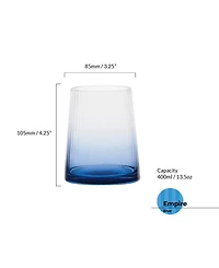 Anton Studio Designs Empire Blue Double Old Fashioned Tumblers, Set of 2