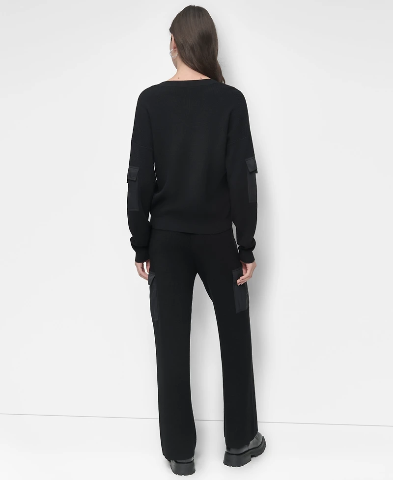 Dkny Women's Cargo V-Neck Sweater