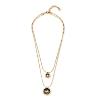 UNOde50 18K Gold Plated and Faceted Crystal Double Necklace