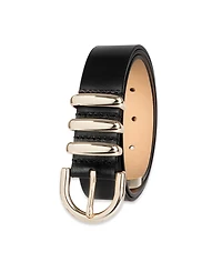 Cole Haan Women's Modern Triple Keeper Beveled Edge Leather Belt