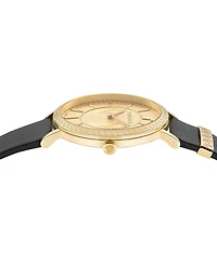 Versace Women's Swiss Black Leather Strap Watch 38mm