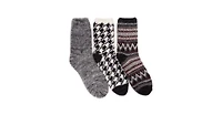Muk Luks Women's Set of 3 Fuzzy Yarn Socks