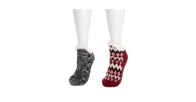Muk Luks Women's Womne's 2 Pack Short Cabin Sock