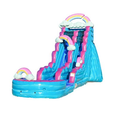 JumpOrange Imperfectly Perfect Commercial Grade Inflatable Water Slide with Detachable Deep Pool for Kids and Adults (with Blower), Outdoor Indoor, We