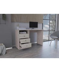 Nemocon 3 Drawer Computer Desk With 1-Open Storage Shelf, Light Gray