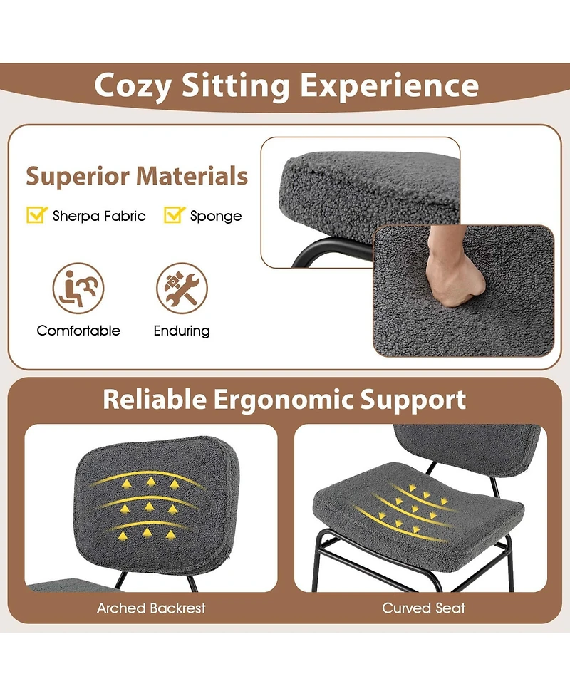 1 Pcs Upholstered Accent Chair with Sponge Padding Adjustable Foot Pads & Metal Frame