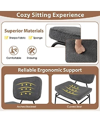 1 Pcs Upholstered Accent Chair with Sponge Padding Adjustable Foot Pads & Metal Frame