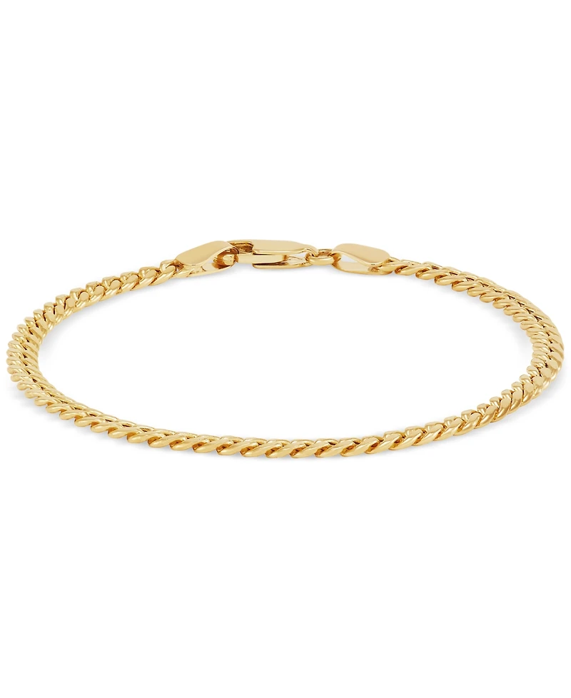 Italian Gold Polished Miami Cuban Chain Link Bracelet in 14k Gold