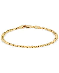 Italian Gold Polished Miami Cuban Chain Link Bracelet in 14k Gold