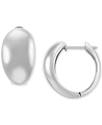 Small Polished Graduated Huggie Hoop Earrings in Sterling Silver, 7/8"