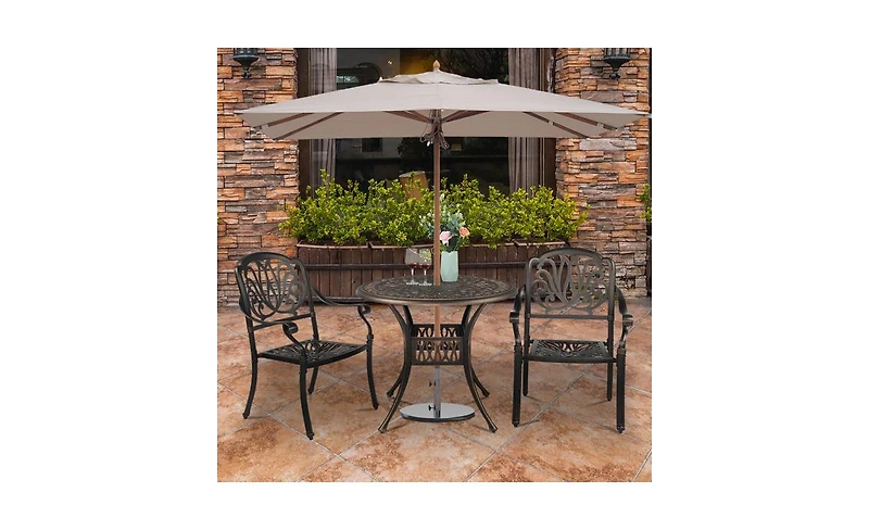 Slickblue Round Top Courtyard Cast Aluminum Table – Bronze
