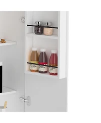 Chad Pantry Double Door Cabinet, Five Shelves,Three Interior Door Shelves, White