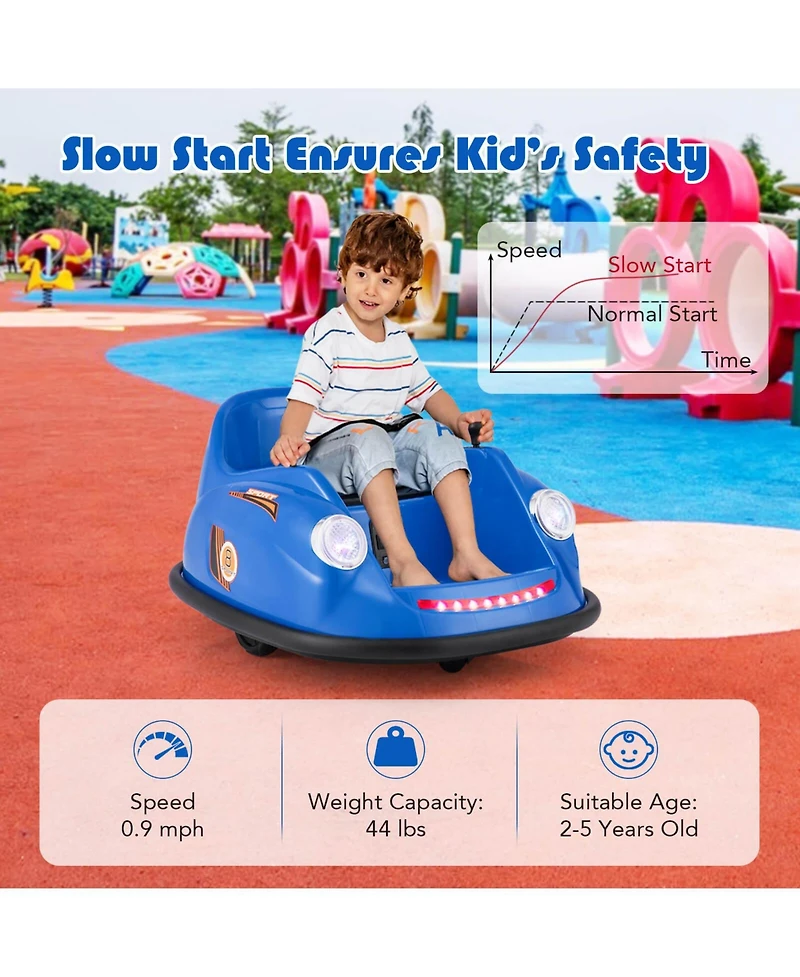 Ride on Bumper Car for Kids with Remote Control 360 Degree Spin Led Light