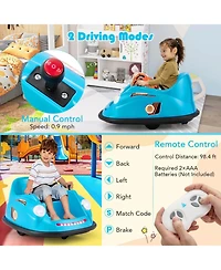 Ride on Bumper Car for Kids with Remote Control 360 Degree Spin Led Light