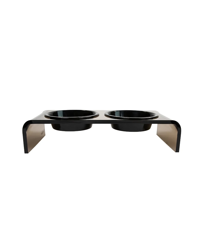 Hiddin Small Bronze Double Bowl Pet Feeder