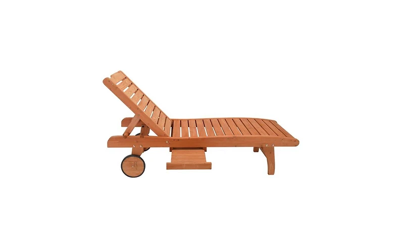 Slickblue Outdoor Garden Fir Wooden Bed with Wheels and Drawers