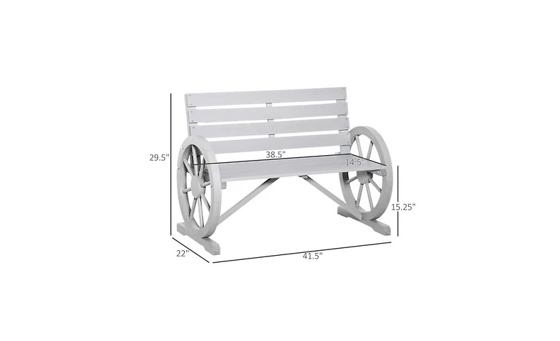 Slickblue Sturdy Fir Wood Garden Chair – Light Grey with Wheel Design, 550 lbs. Capacity