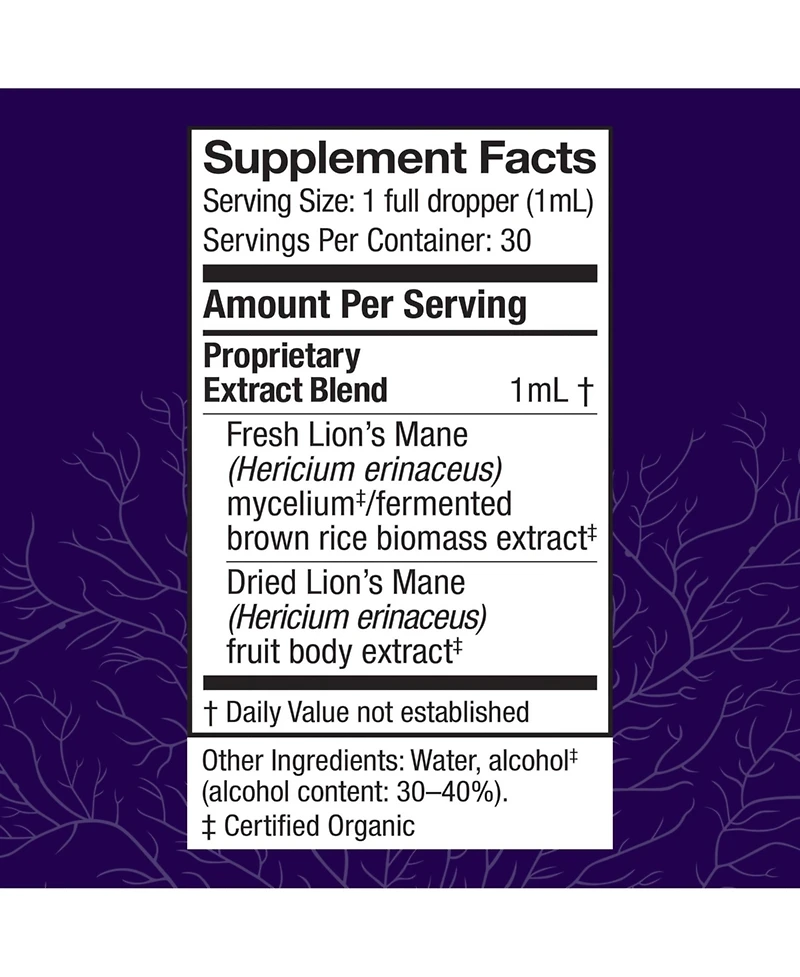 Host Defense Lion's Mane Extract - Brain Health Support Supplement - Mushroom Supplement to Support Focus & Memory Function