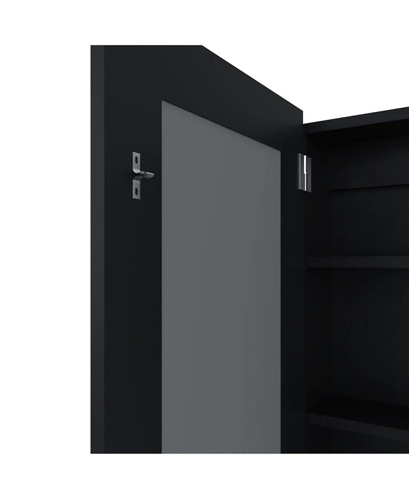 Kiana Medicine Cabinet, 1 Door, 3 Shelves, 25.70" H, Mirror, Black Wengue