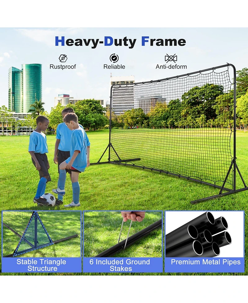 Hongge 12 x 6 Feet Soccer Rebounder Net with All Weather Net