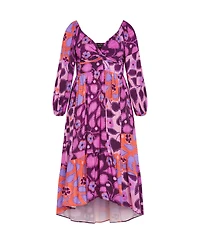 City Chic Plus Gracie Print Dress