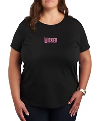 Hybrid Apparel Plus Wicked Elphaba Pink Logo Graphic Tee
