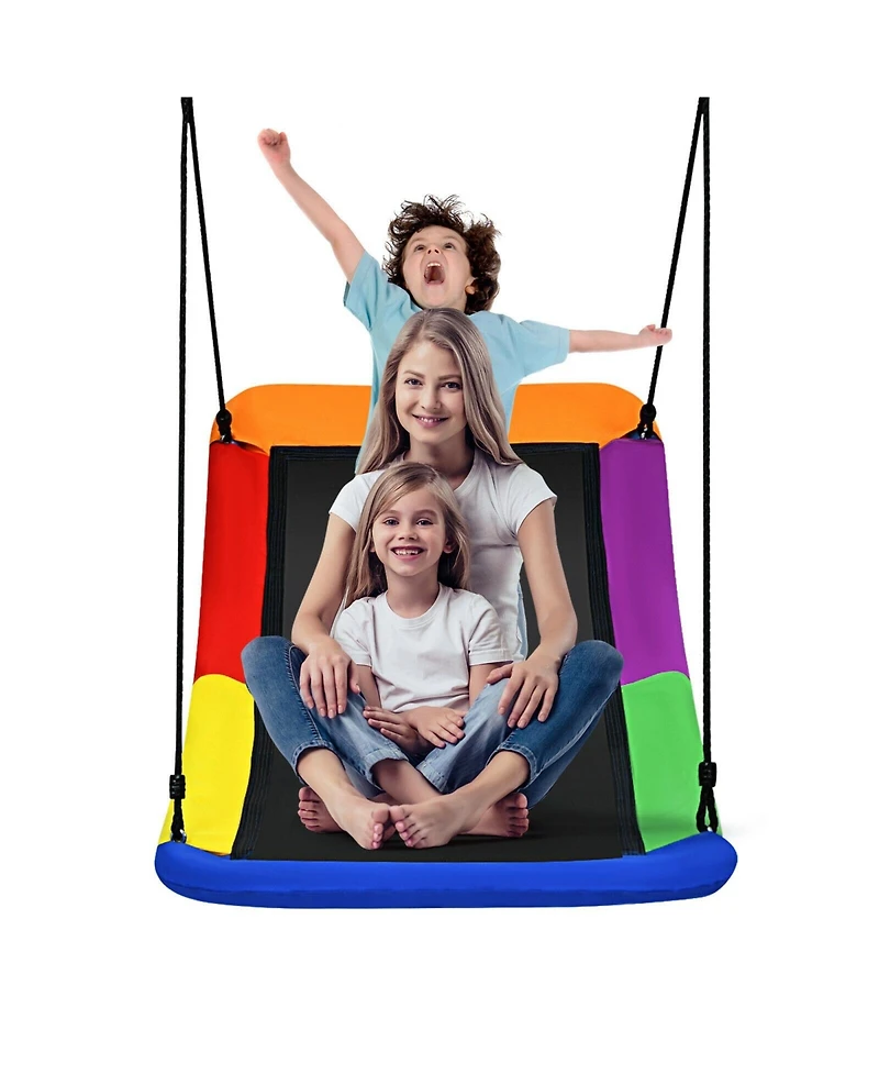 Hongge 700lb Giant 60 Inch Platform Tree Swing for Kids and Adults-Multicolor