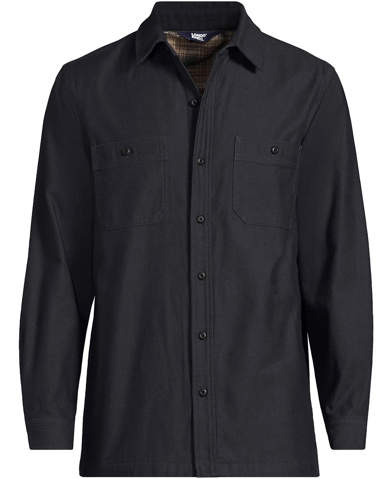 Lands' End Men's Lined Waffle Shirt Jacket
