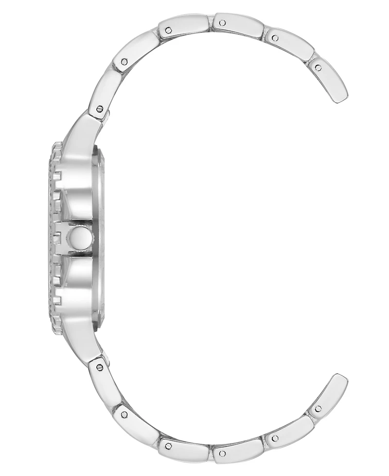 Steve Madden Women's Charming Light Blue and Silver-Tone Alloy Metal Bracelet Watch, 38mm