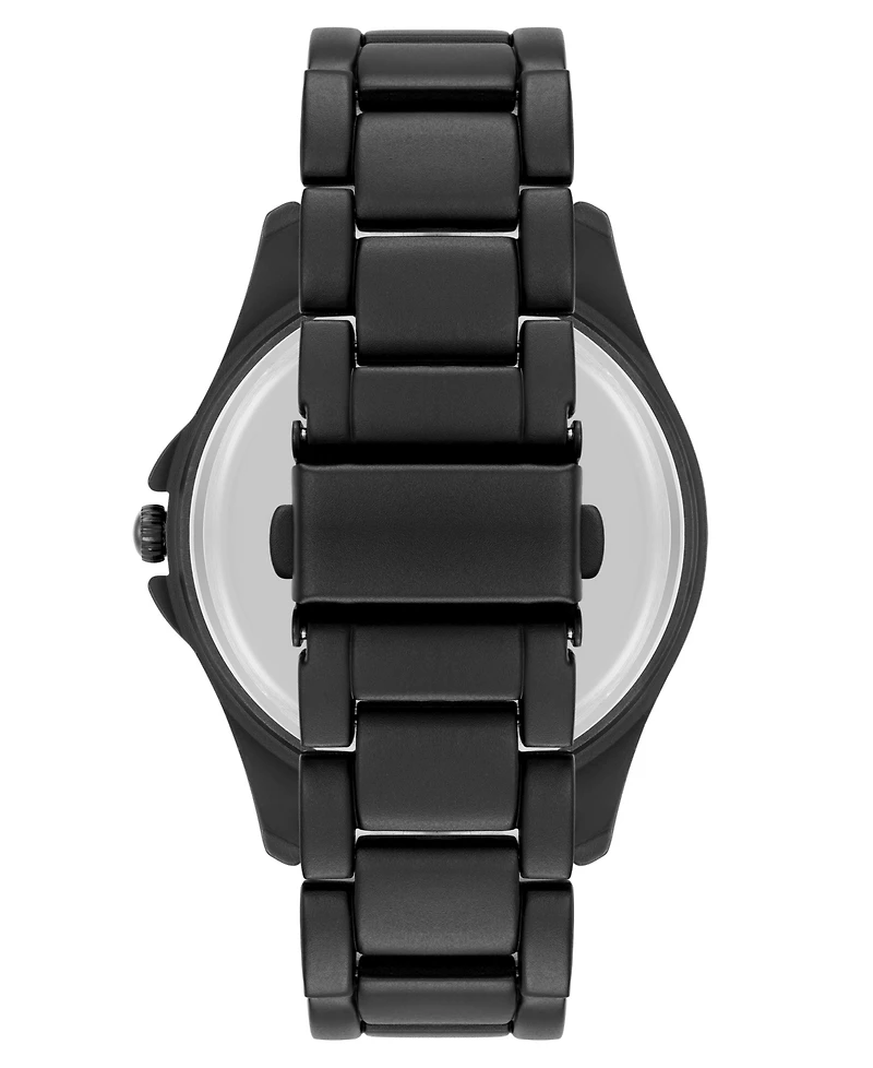 Steve Madden Men's Detailed Champagne and Black Alloy Metal Watch, 45mm