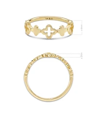 Devata Clover Ring in 14K Gold, Size 7, approx. 2.4 grams