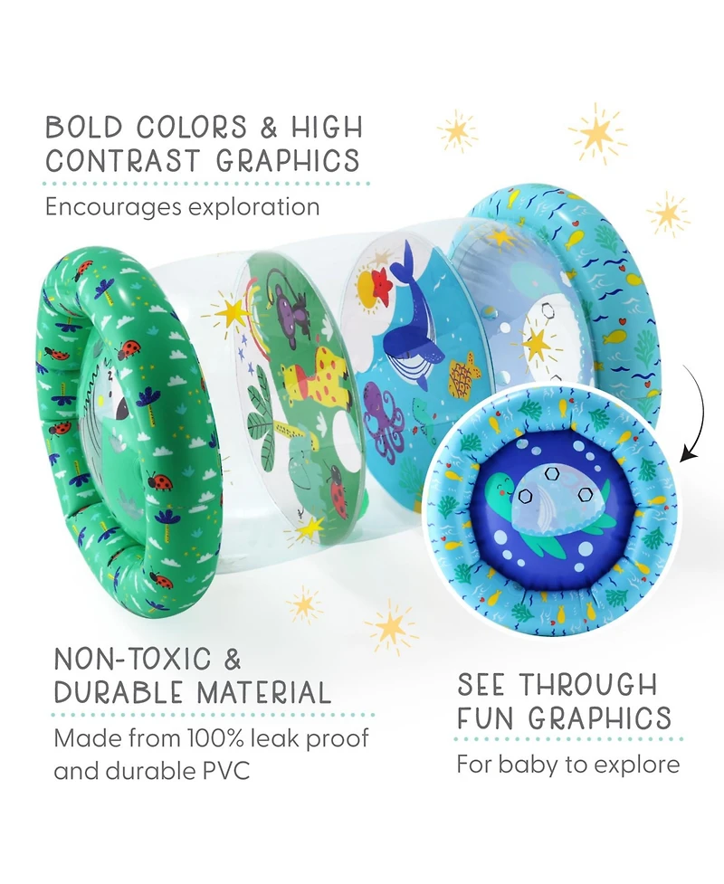 The Peanutshell Inflatable Tummy Time Roller, Land and Sea