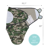 The Peanutshell Newborn Swaddles for Baby Boys and Girls, 3 Pack Set, Camo Elephant