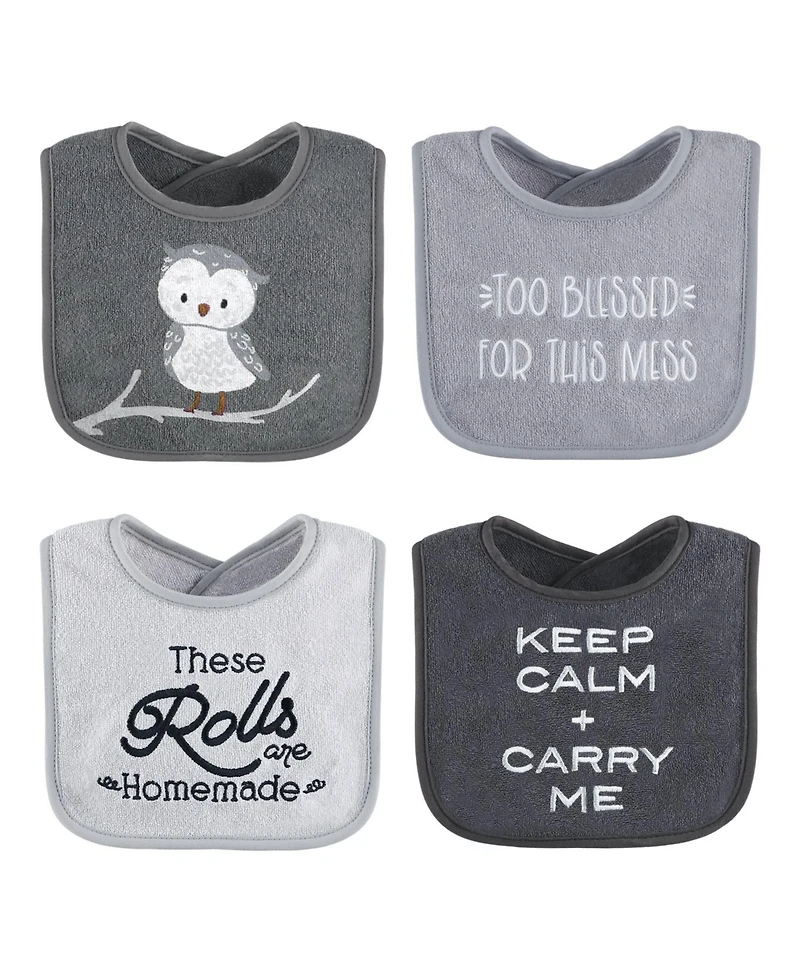 The Peanutshell Baby Girls Unisex Terry Bibs, 16 Pack for Feeding, Teething, or Drooling, Neutrals Theme