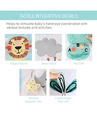 The Peanutshell 7 in 1 Baby Play Gym and Tummy Time Mat, Safari 123