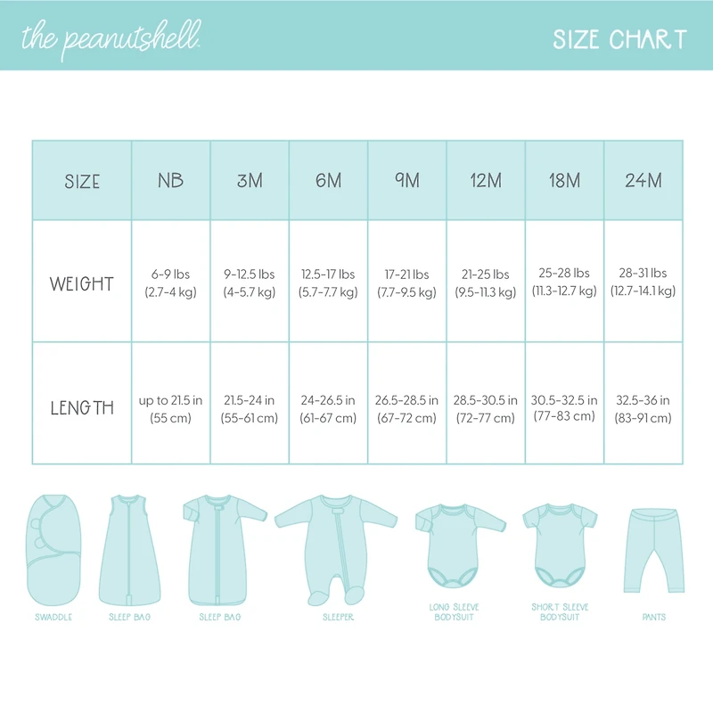 The Peanutshell Baby Girls Bodysuits, 7-Pack, Rainbow Safari